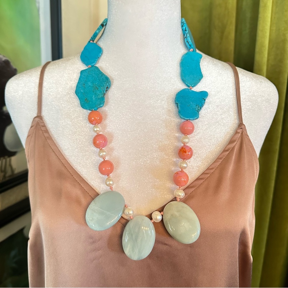 Loulou de la Falaise Genuine Turquoise Beaded Necklace New